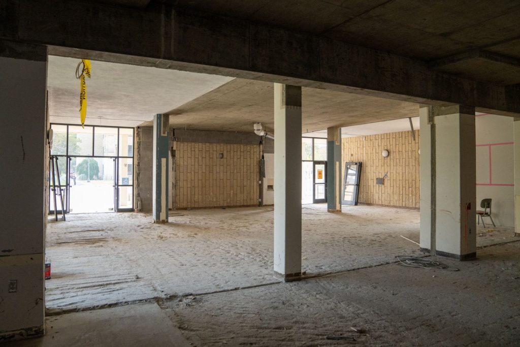 forsyth library atrium after demolition